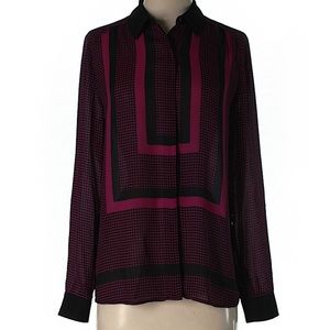 Halogen Graphic Button Down Blouse | Sz Sm